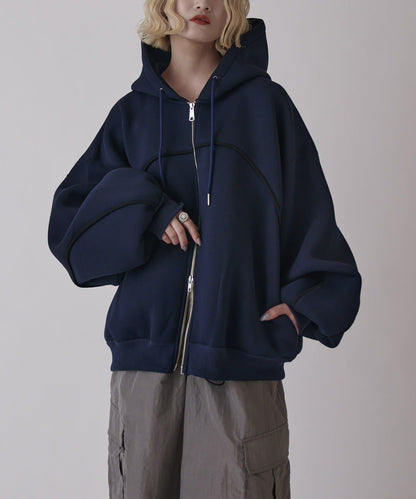 Neucon 立體滾邊拉鍊連帽衛衣