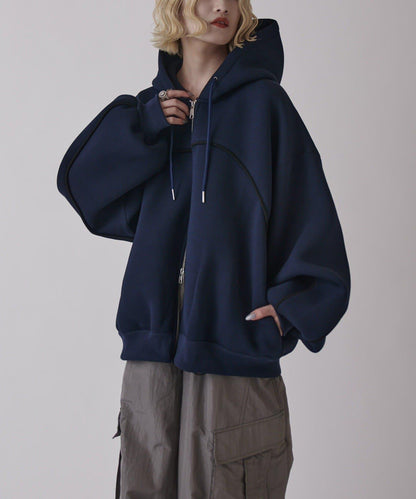 Neucon 立體滾邊拉鍊連帽衛衣