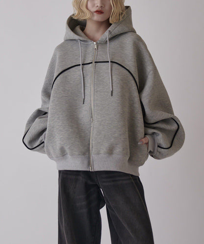 Neucon 立體滾邊拉鍊連帽衛衣