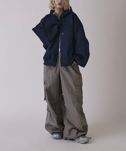 Neucon 立體滾邊拉鍊連帽衛衣