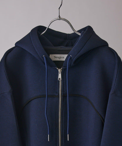 Neucon 立體滾邊拉鍊連帽衛衣