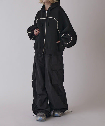 Neucon 立體滾邊拉鍊連帽衛衣