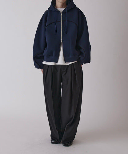 Neucon 立體滾邊拉鍊連帽衛衣