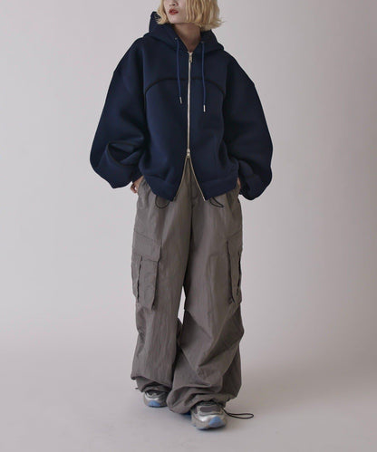 Neucon 立體滾邊拉鍊連帽衛衣