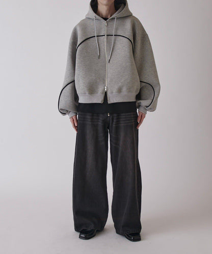 Neucon 立體滾邊拉鍊連帽衛衣