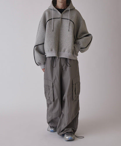 Neucon 立體滾邊拉鍊連帽衛衣