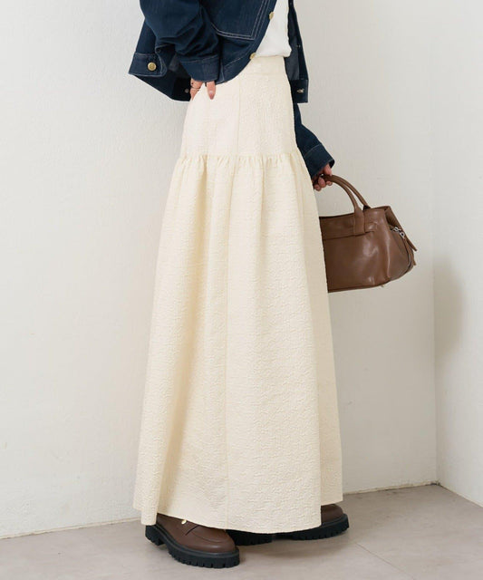 壓紋褶皺半身裙