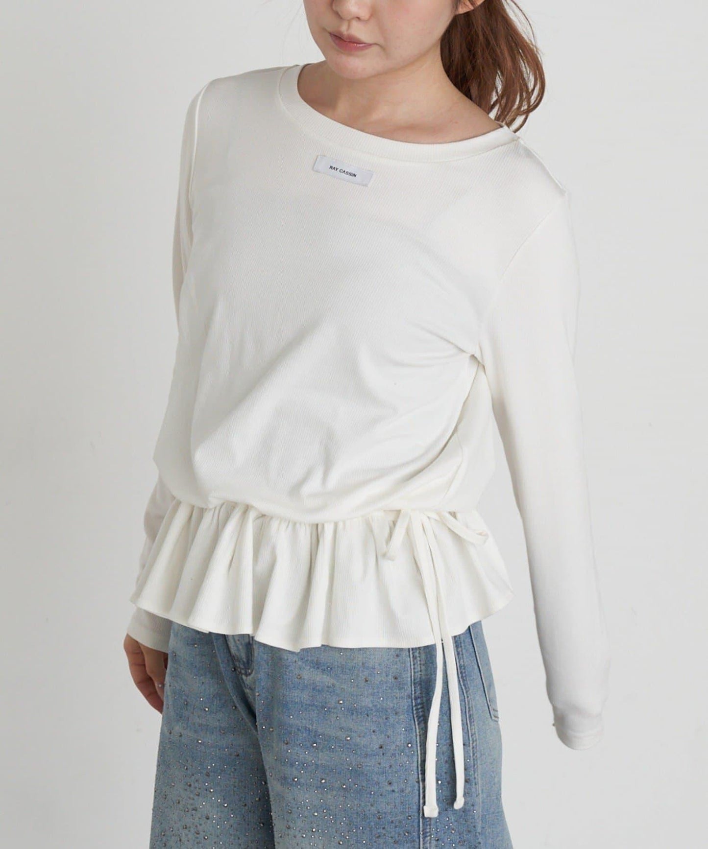 荷葉擺設計長袖T恤