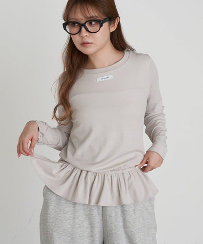 荷葉擺設計長袖T恤