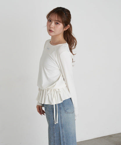 荷葉擺設計長袖T恤