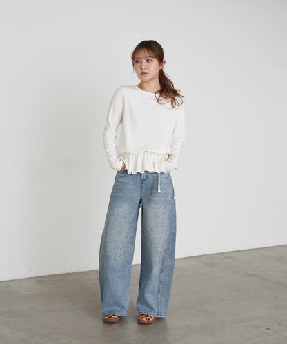 荷葉擺設計長袖T恤