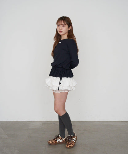 荷葉擺設計長袖T恤