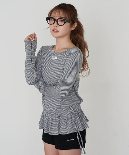 荷葉擺設計長袖T恤