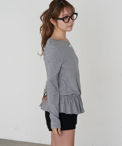 荷葉擺設計長袖T恤