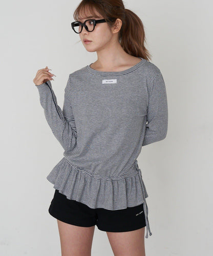 荷葉擺設計長袖T恤