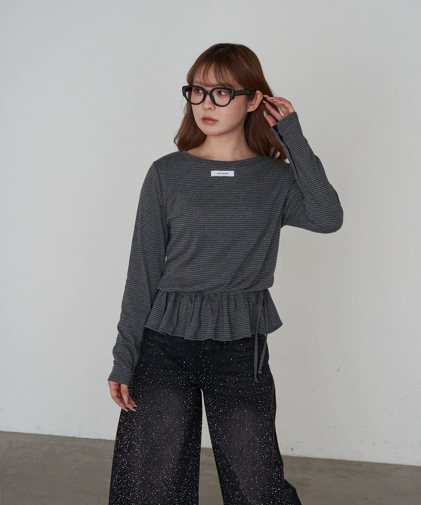 荷葉擺設計長袖T恤