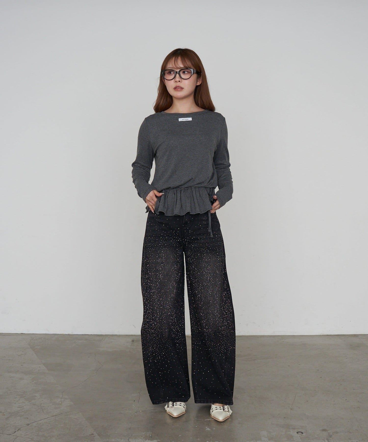 荷葉擺設計長袖T恤