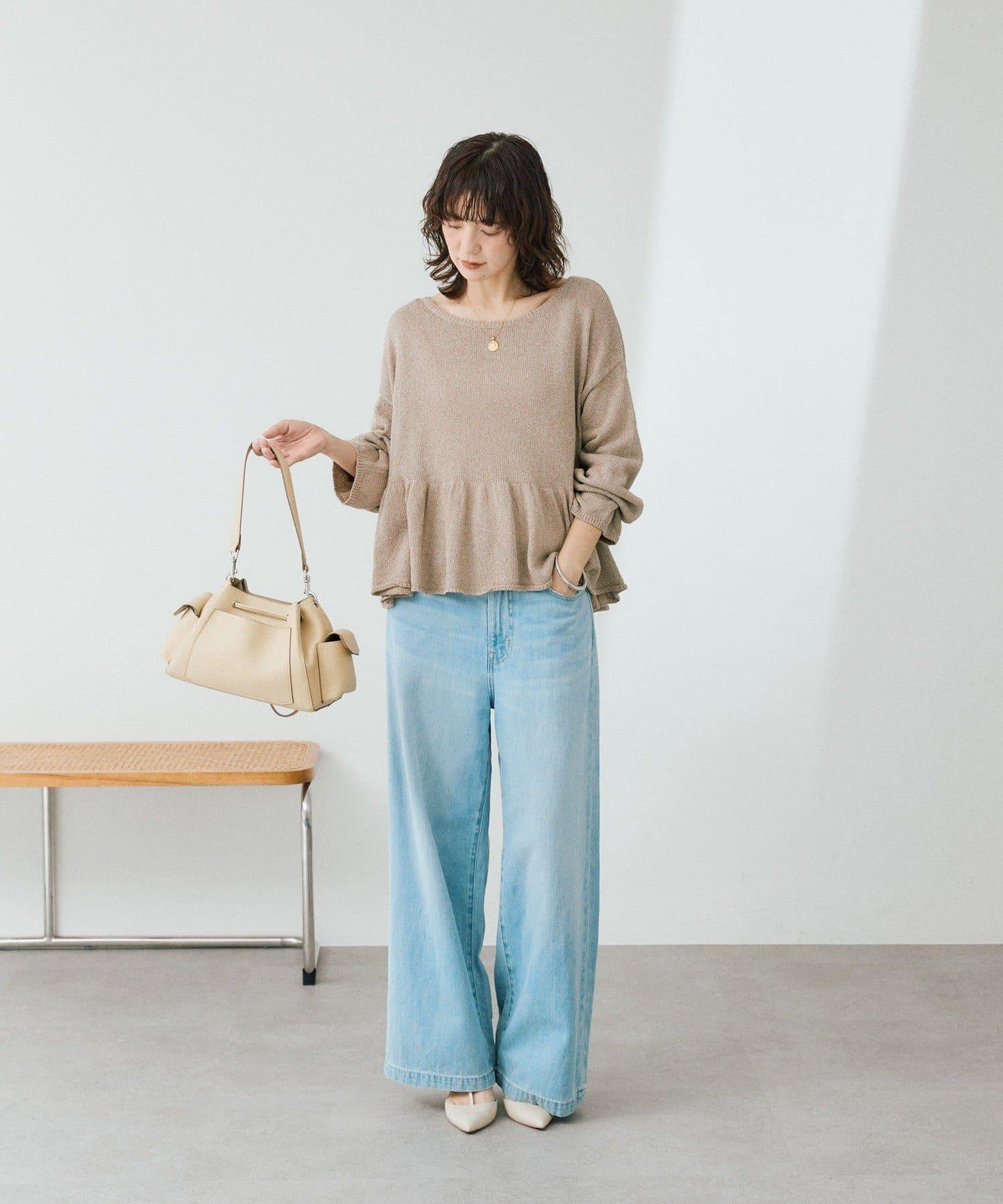 大容量 2WAY 側袋束口單肩包