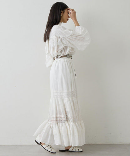 棉質褶皺拼接襯衫