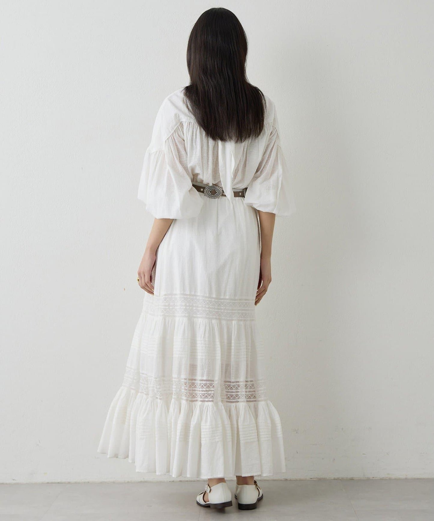 棉質褶皺拼接襯衫