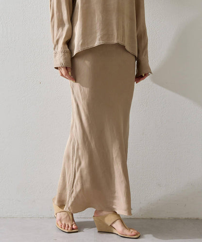 做舊染色長款半身裙