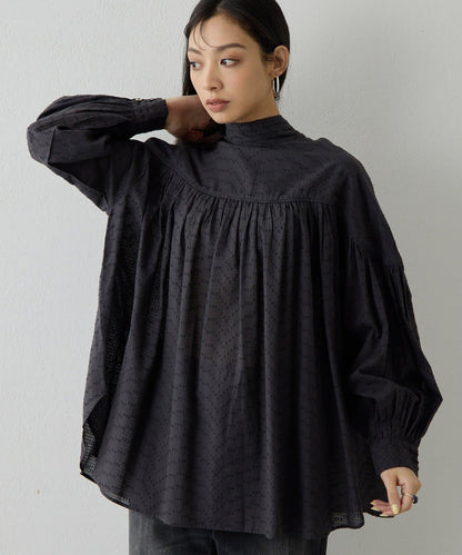 棉質褶皺拼接襯衫