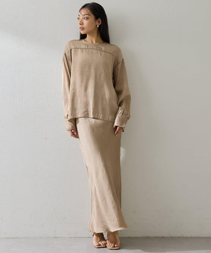 做舊染色長款半身裙