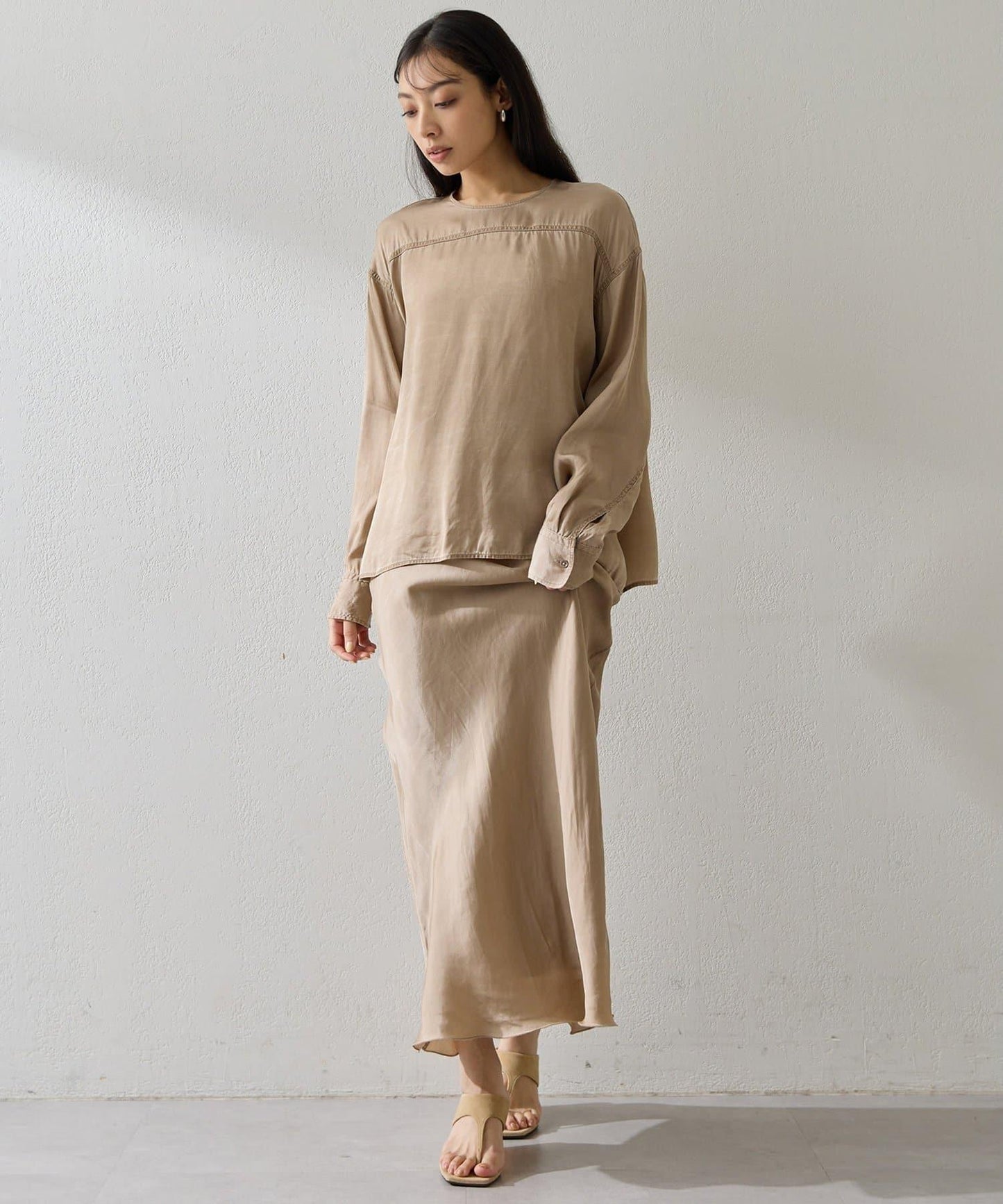 做舊染色長款半身裙