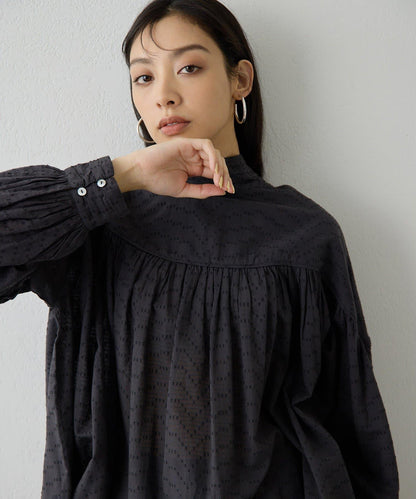 棉質褶皺拼接襯衫