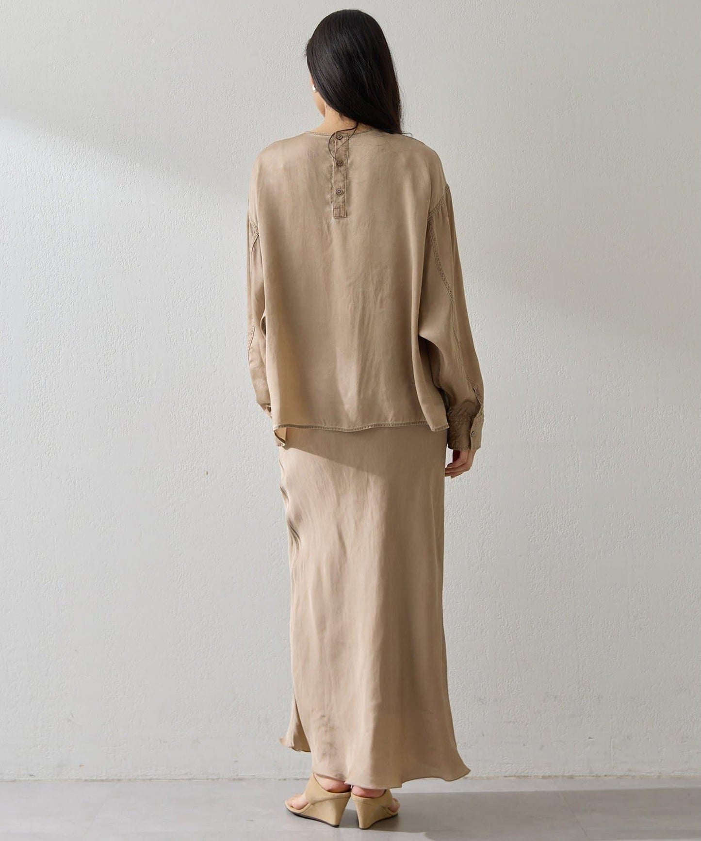 做舊染色長款半身裙