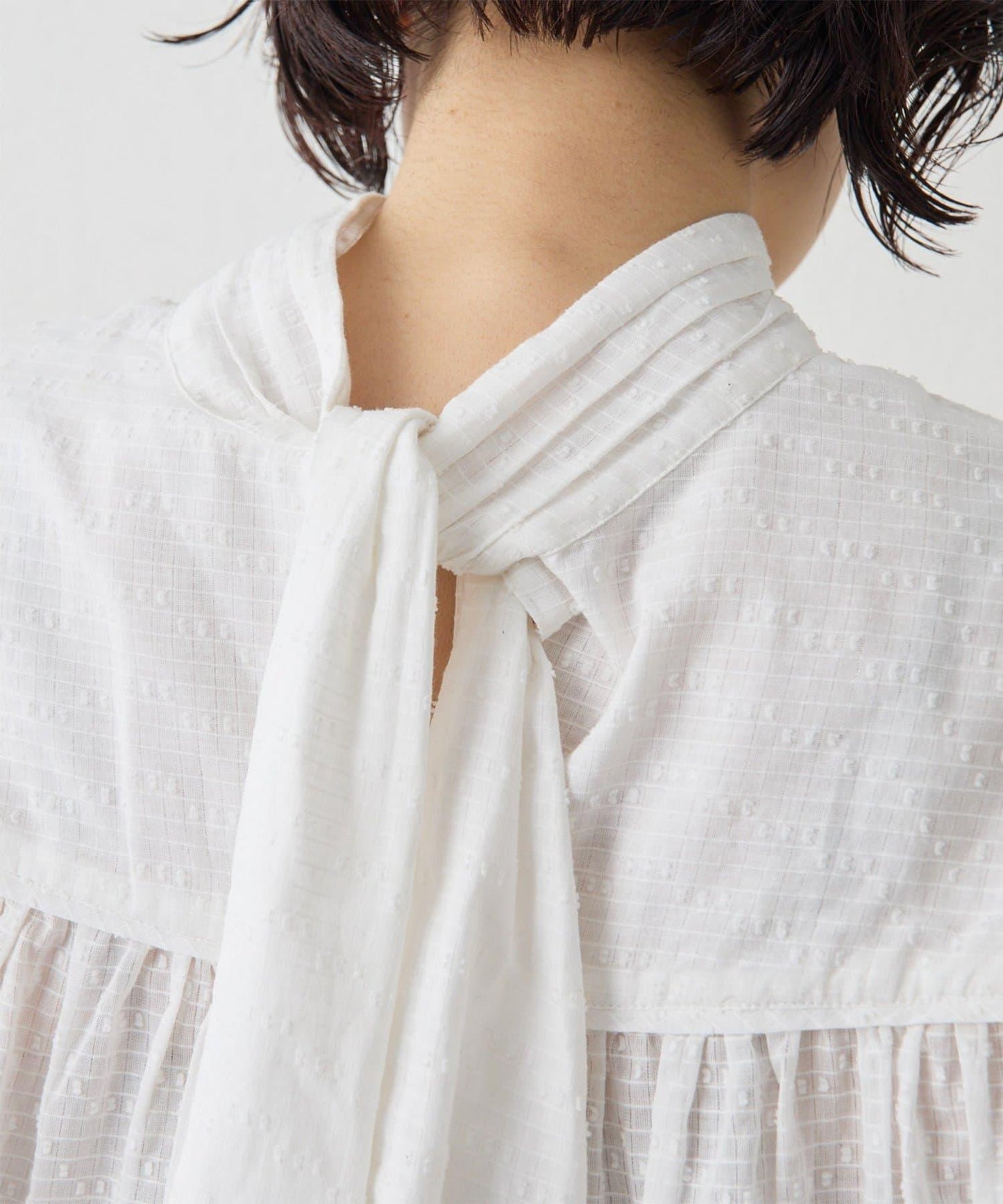 棉質褶皺拼接襯衫