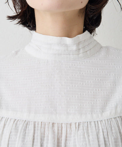 棉質褶皺拼接襯衫