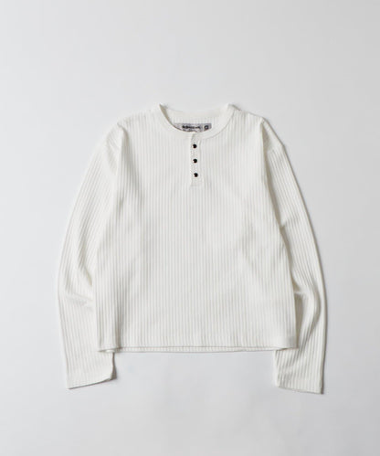 PEARL RIBBED HENLEY TOP 上衣