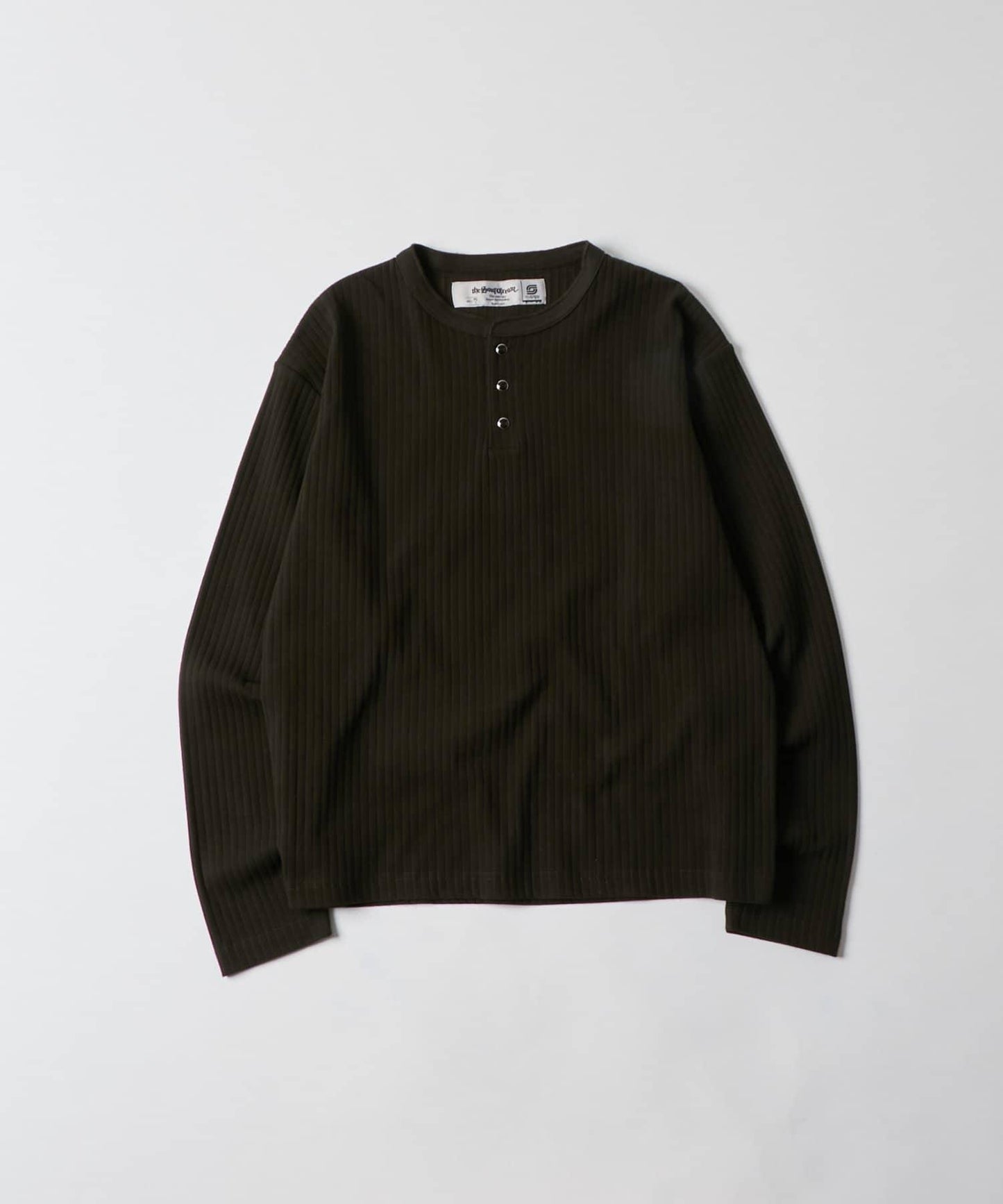 PEARL RIBBED HENLEY TOP 上衣