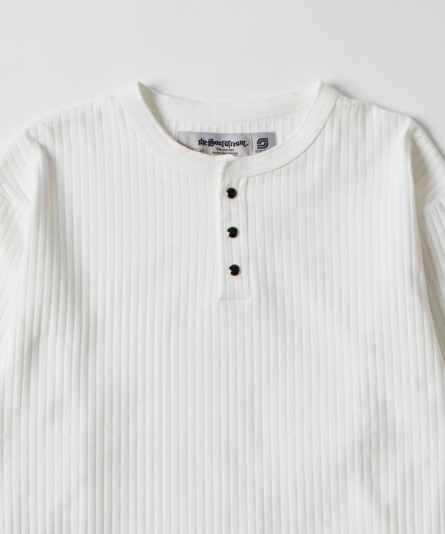 PEARL RIBBED HENLEY TOP 上衣