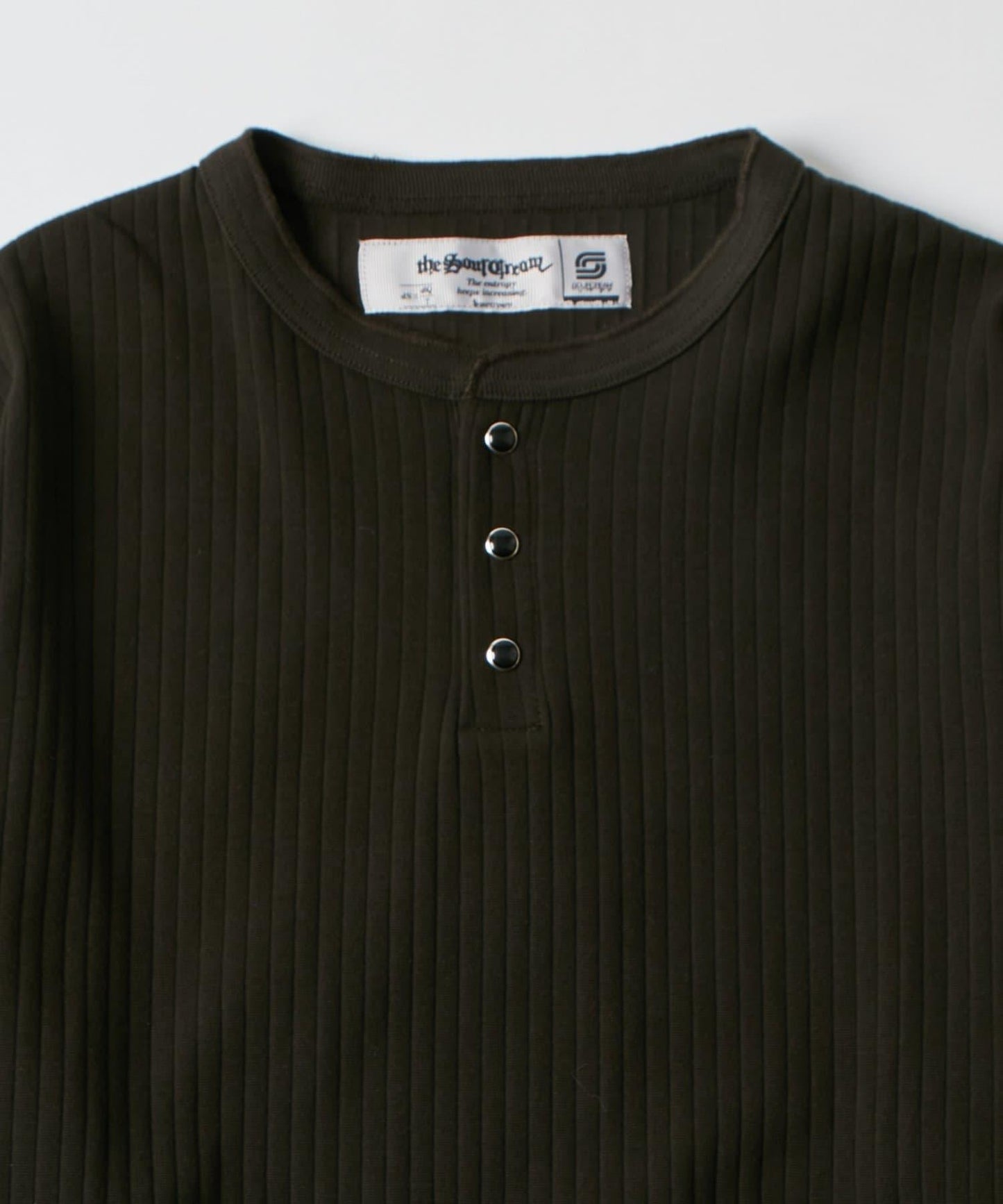 PEARL RIBBED HENLEY TOP 上衣