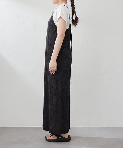 nane 波浪提花圖案吊帶連衣裙