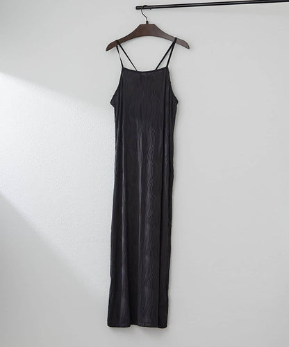 nane 波浪提花圖案吊帶連衣裙