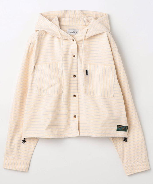 條紋連帽長袖襯衫（聯名款）