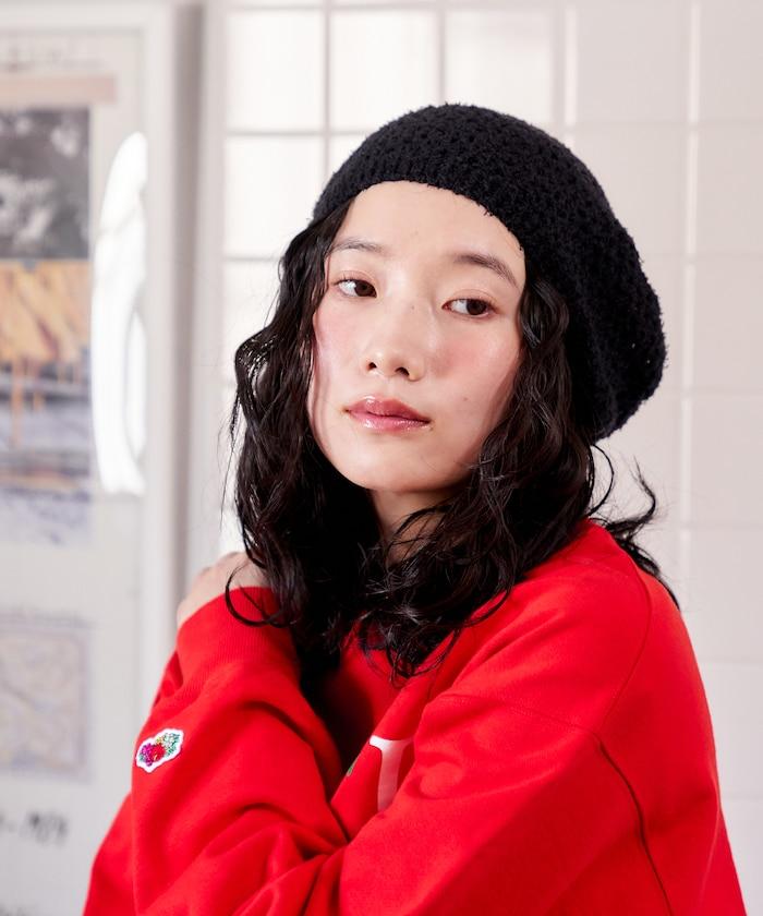 鏤空編織 針織 貝雷帽