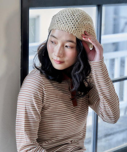 鏤空編織 針織 貝雷帽