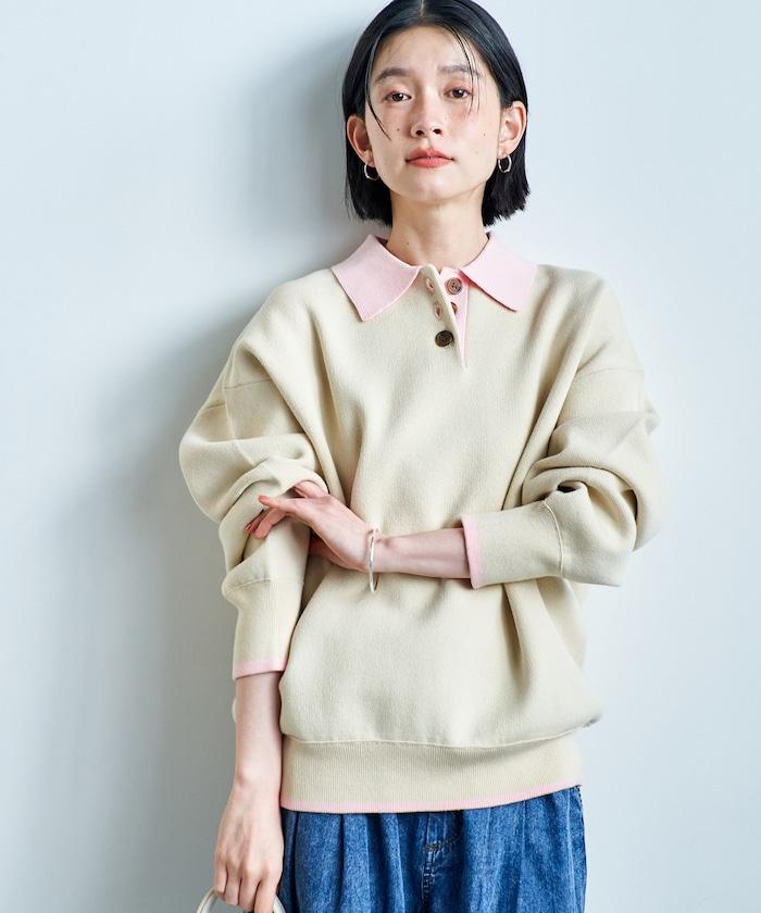 可機洗 衛衣風 配色 Polo針織衫