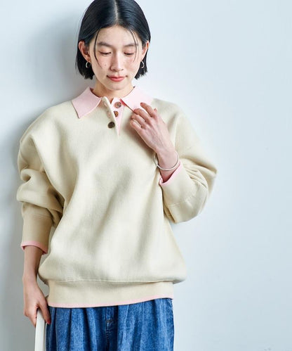 可機洗 衛衣風 配色 Polo針織衫