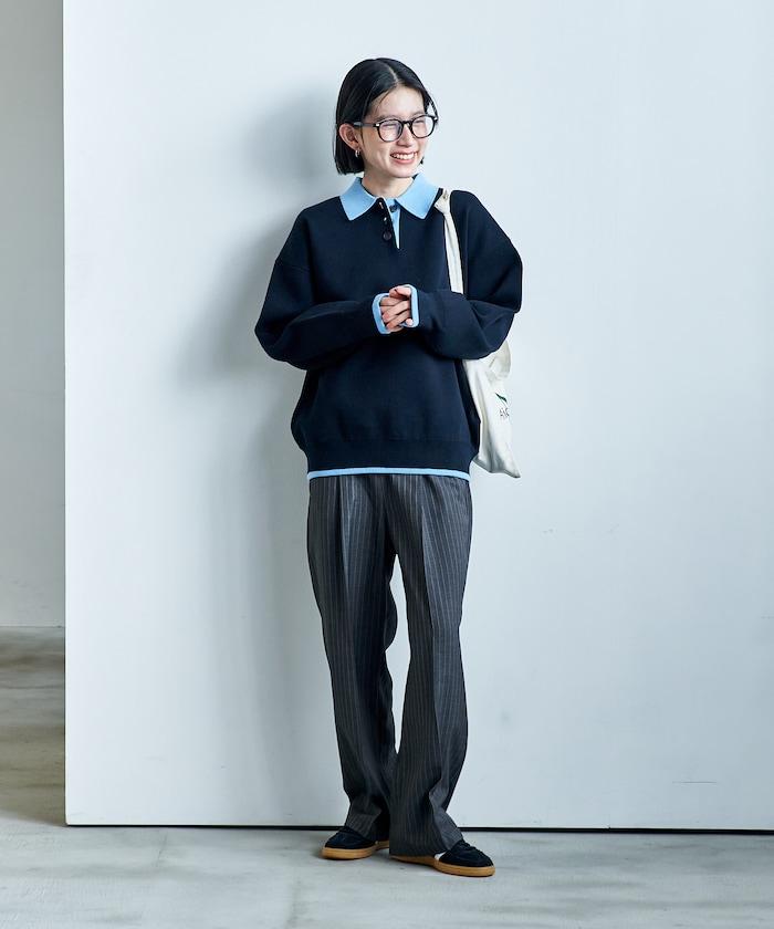 可機洗 衛衣風 配色 Polo針織衫