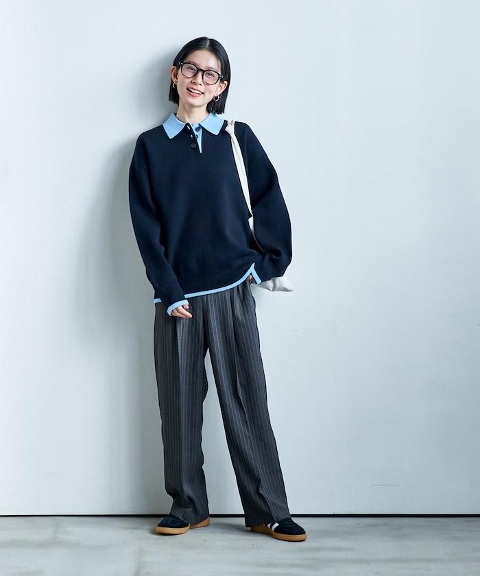 可機洗 衛衣風 配色 Polo針織衫