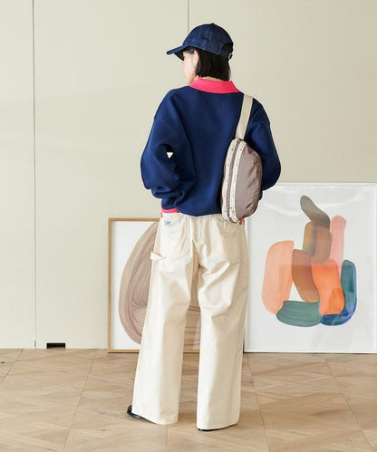 可機洗 衛衣風 配色 Polo針織衫