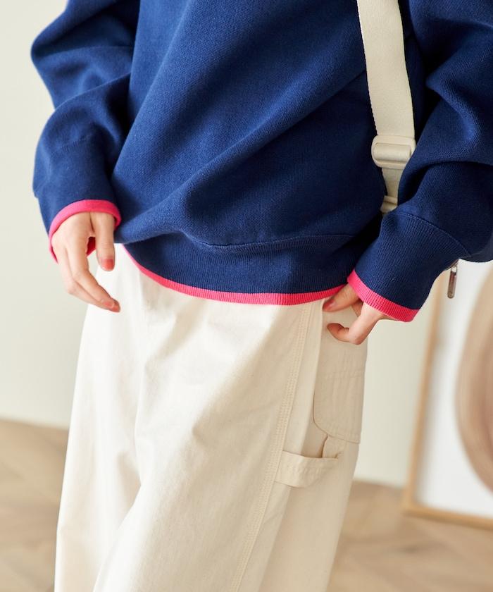 可機洗 衛衣風 配色 Polo針織衫