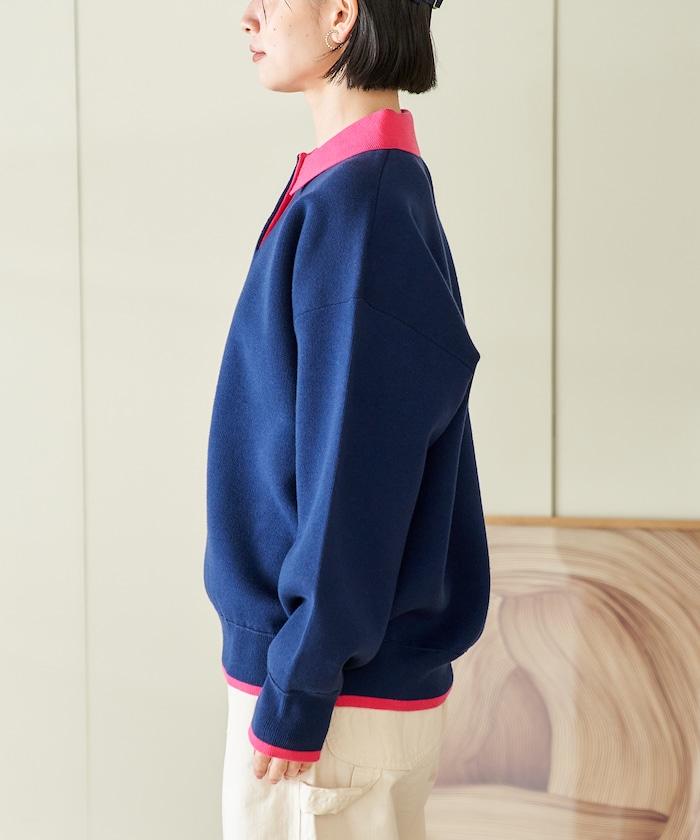 可機洗 衛衣風 配色 Polo針織衫