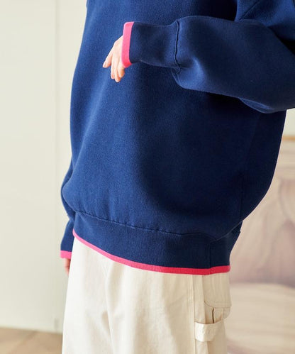 可機洗 衛衣風 配色 Polo針織衫