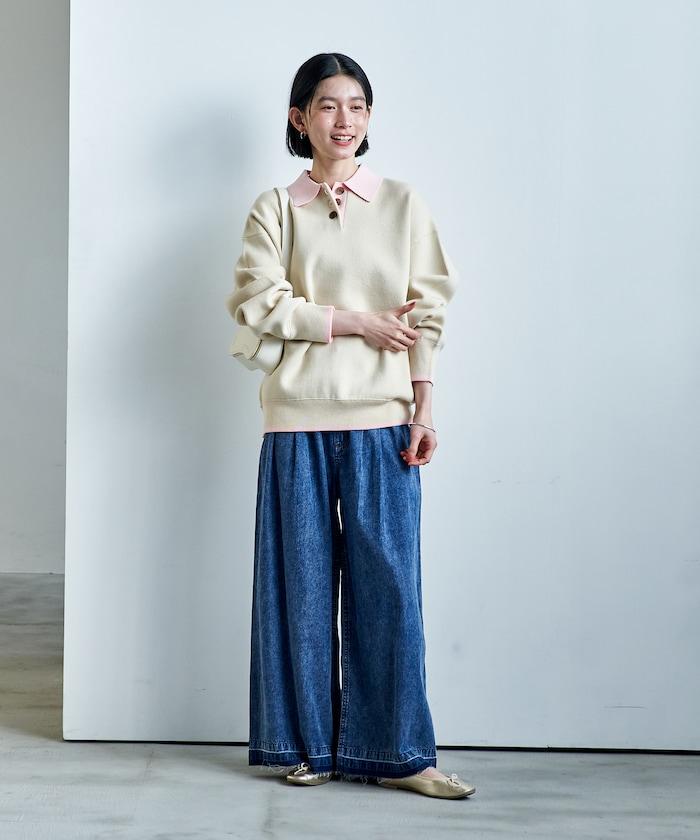 可機洗 衛衣風 配色 Polo針織衫